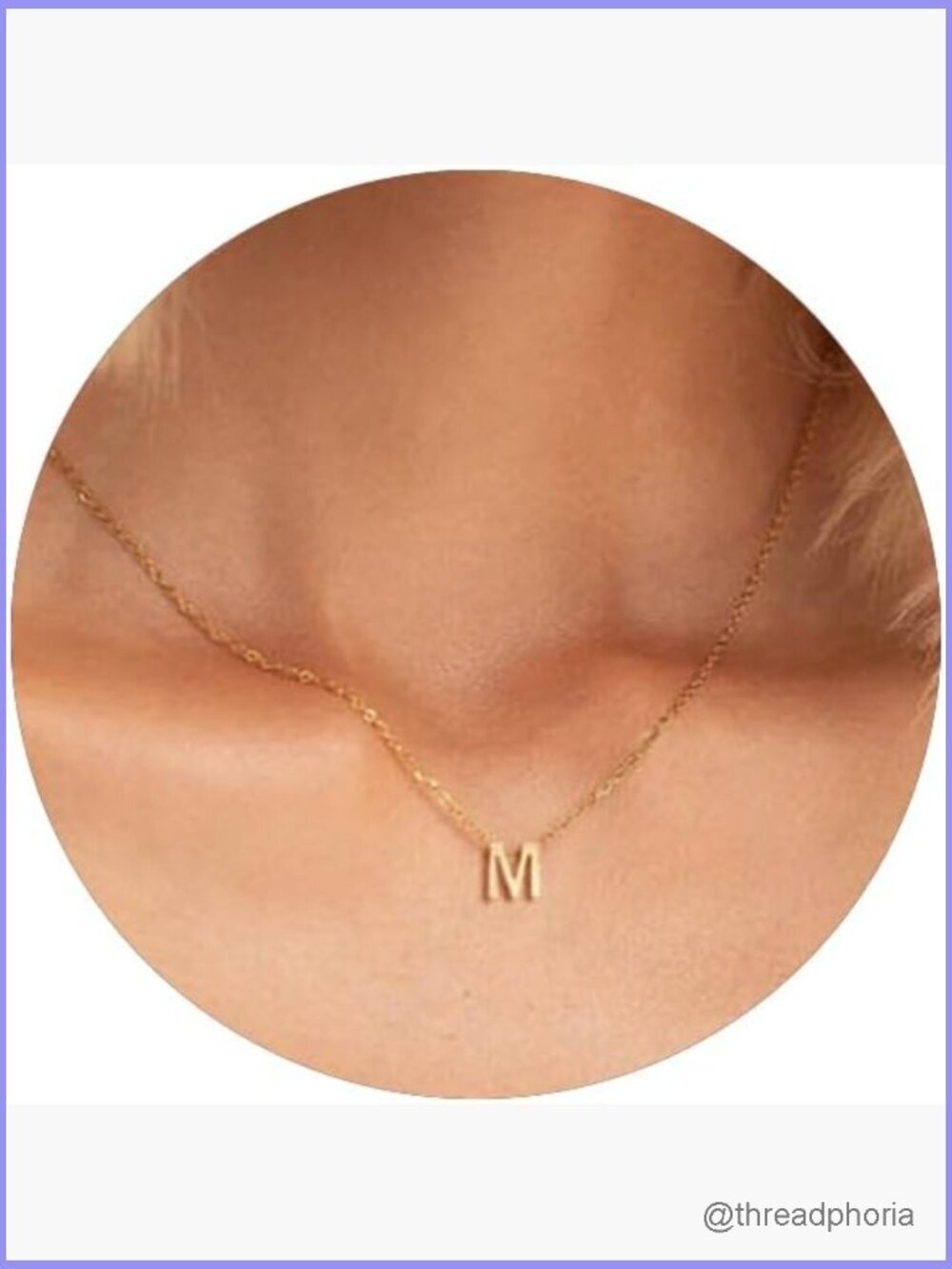 Tiny Initial Necklace 18K Gold Plated Small Letter Pendant